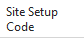 12. Site Setup Code