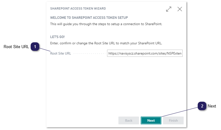 Step 5.1 – Setup Access Token – Root site url